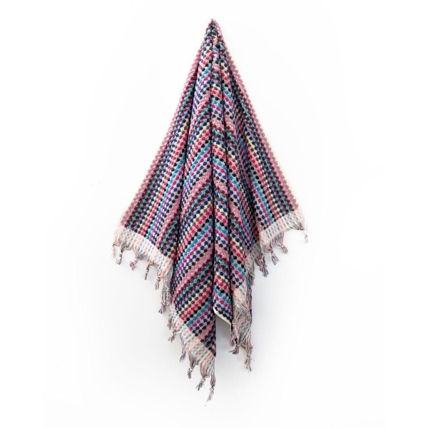 3D Βαμβακερή Ανάγλυφη Πετσέτα με Κρόσσι Garbis Rainbow Λουτρού | 85x180cm Multi