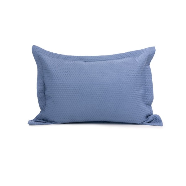 Microsilk Καπιτονέ Μονόχρωμη Oxford Μαξιλαροθήκη Virtuous σε 8 Αποχρώσεις 50x70+5cm 50x70 5cm Μπλε Γκρι