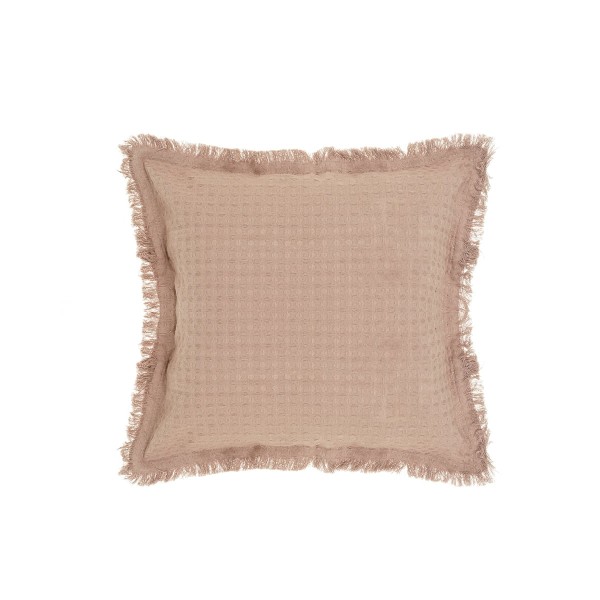 Βαμβακερή Πικέ Μαξιλαροθήκη Καναπέ Δαπέδου με Κρόσσια Carlos σε 7 Αποχρώσεις 45x45cm Σοκολά