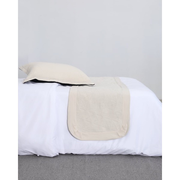 Microsilk Καπιτονέ Δίχρωμη Τραβέρσα με Φραμπαλά Horizon 5 αποχρώσεις Τραβέρσα | 60x170cm Μπεζ