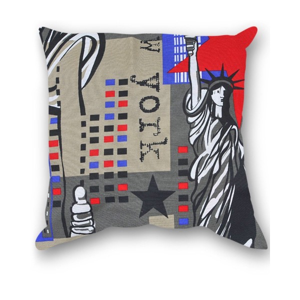 Διακοσμητική Μαξιλαροθήκη New York 65x65cm 65x65cm Γκρι