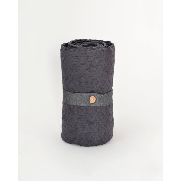 Βαμβακερή Πετροπλυμένη Πικέ Κουβέρτα με Σχέδιο Aztec Tourmali σε 4 Αποχρώσεις 3 Διαστάσεις California King (270X270cm) Ανθρακί