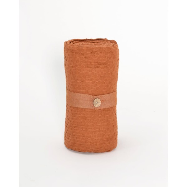 Βαμβακερή Πετροπλυμένη Πικέ Κουβέρτα με Σχέδιο Aztec Tourmali σε 4 Αποχρώσεις 3 Διαστάσεις California King (270X270cm) Σοκολά