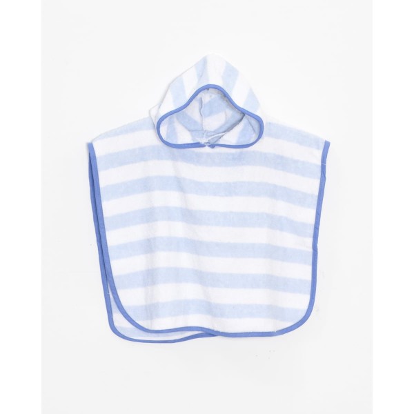 Βαμβακερό Βελουτέ Ζακάρ Παιδικό Πόντσο Πισίνας Ριγέ Hicky  One Size (45x50cm) Μπλε