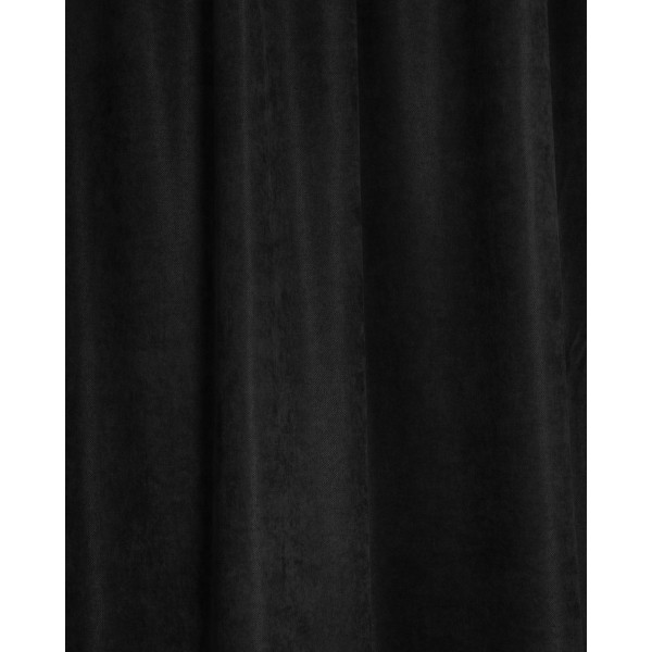 Έτοιμη Ραμμένη Βελούδινη Κουρτίνα Velvet Suede σε 9 Αποχρώσεις Στενό Φύλλο | 150x270cm Μαύρο