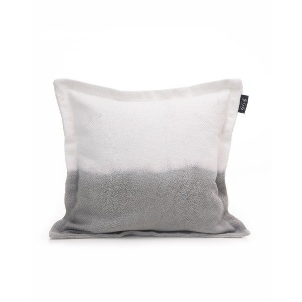 Βαμβακερή Oxford Μαξιλαροθήκη Καναπέ Δαπέδου με Φάσα Pluton 60x60 3cm Εκρού Γκρι