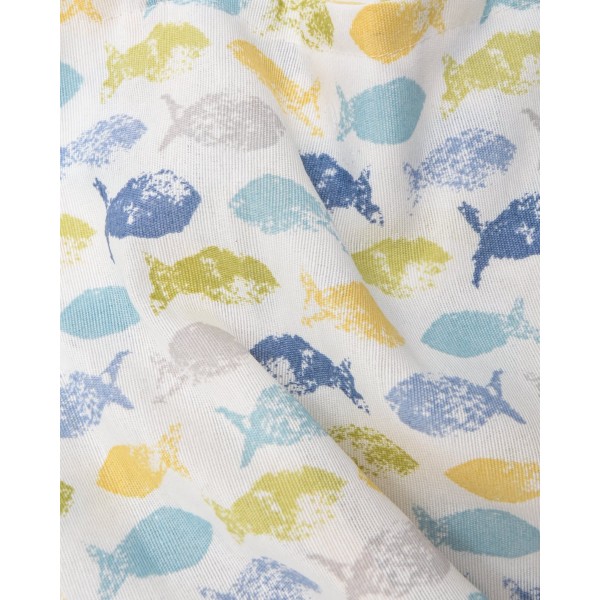 Ύφασμα Λονέτα με Σχέδιο Ψαράκια Oceanic Φ280cm σε 2 Αποχρώσεις Άκουα