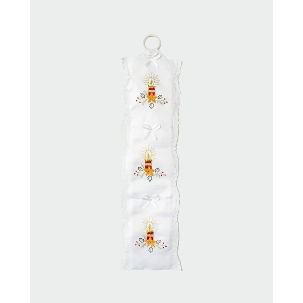 Χριστουγεννιάτικη Υφασμάτινη Θήκη Ρολού Υγείας 3 Τεμ Εκρού