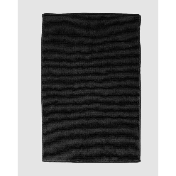 Βαμβακερό Πατάκι Μπάνιου με Ρίγα Premium 715gr 58x60cm 3 Αποχρώσεις 70x128cm Ανθρακί