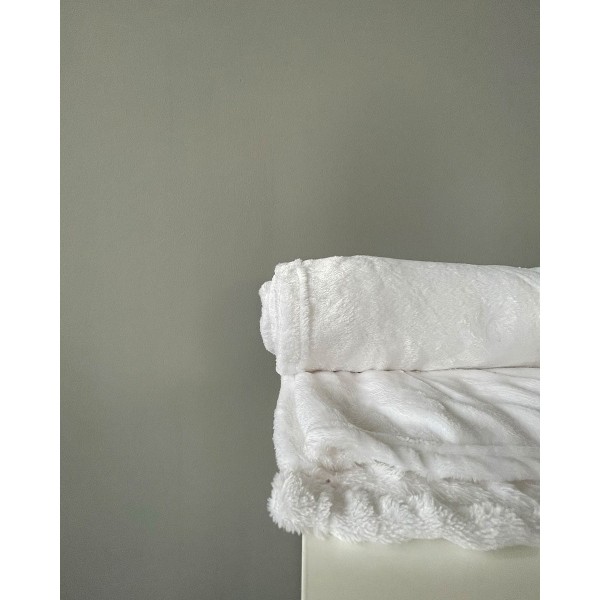 Βελουτέ Κουβέρτα Fleece Μετρίου Πάχους Arktik Καναπέ (127x152cm) Άσπρο