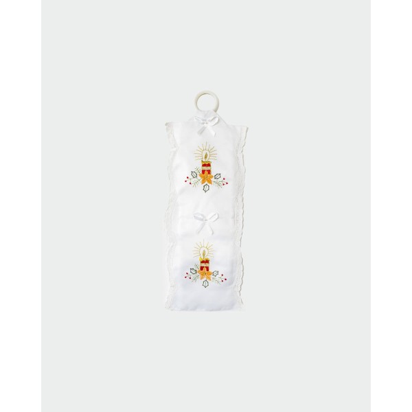 Χριστουγεννιάτικη Υφασμάτινη Θήκη Ρολού Υγείας 2 Τεμ Εκρού