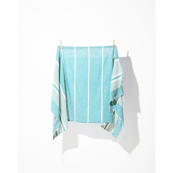 Ριγέ Πετσέτα Παρεό με Κρόσσι Keaka σε 3 Αποχρώσεις 90x170cm Παρεό | 90x170cm Τιρκουάζ