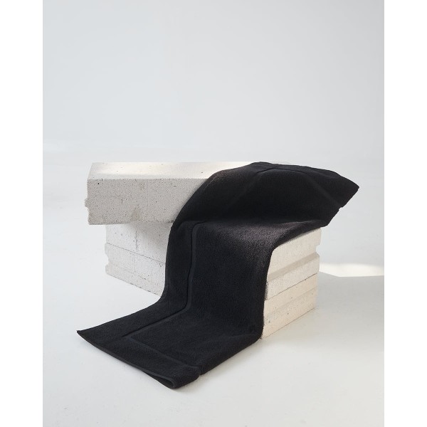 Βαμβακερό Δίκλωνο Μαύρο Πατάκι Μπάνιου Lenox 60x90cm 800gsm 60x90cm Μαύρο