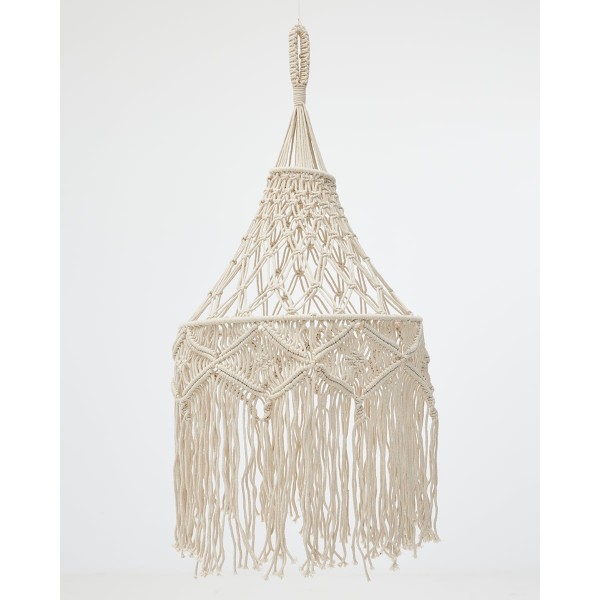 Boho Διακοσμητικό Οροφής Macrame με Κρόσσια Milo 40x61x10cm Natural