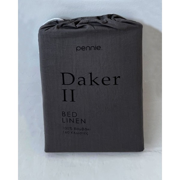 Βαμβακερό Σεντόνι με Λάστιχο Daker II Super Υπέρδιπλη Ανθρακί