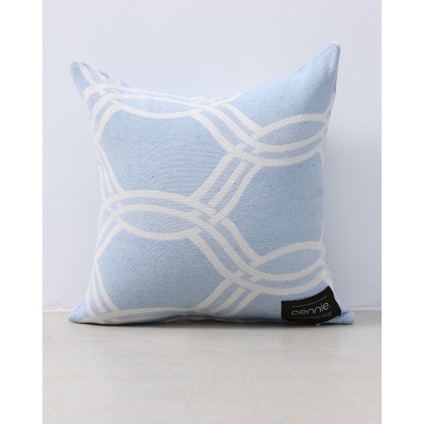 Διακοσμητική μαξιλαροθήκη Rio Galegos με σχέδιο αλυσίδες 40x40cm Σιέλ