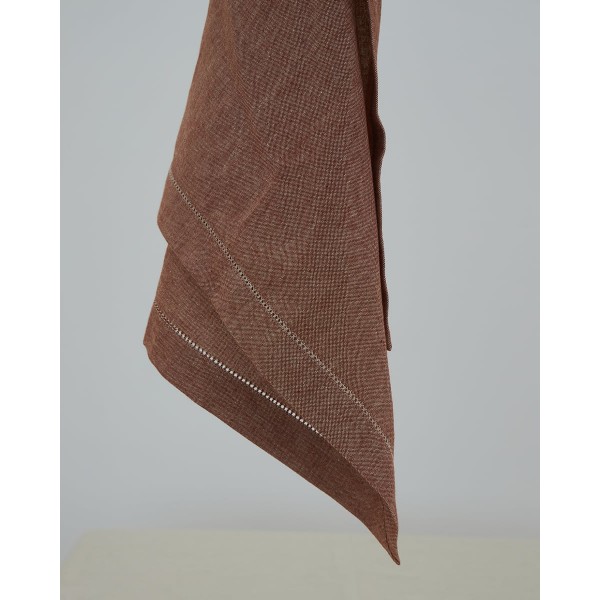 Μονόχρωμη Πετσέτα Φαγητού με Αζούρ Sintra 53x53cm 53x53cm Terracotta