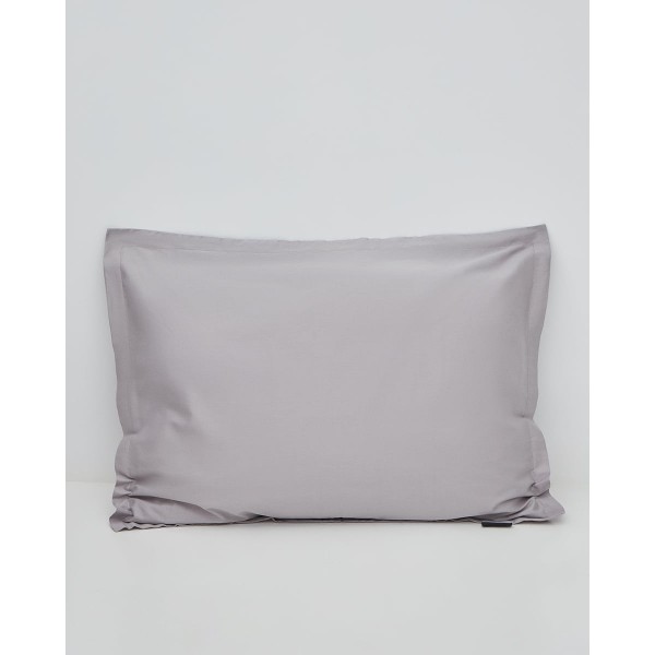 Βαμβακοσατέν Μονόχρωμο Oxford Ζεύγος Μαξιλαροθήκες Seti 52x72+3cm Γκρι απαλό