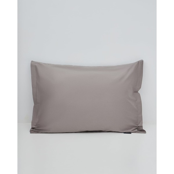Βαμβακοσατέν Μονόχρωμο Oxford Ζεύγος Μαξιλαροθήκες Seti 52x72+3cm Γκρι Σκούρο