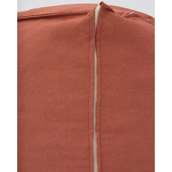 Μονόχρωμο Αδιάβροχο Πουφ Σχέδιο Ψάθα Oia 50x50x60cm Rust