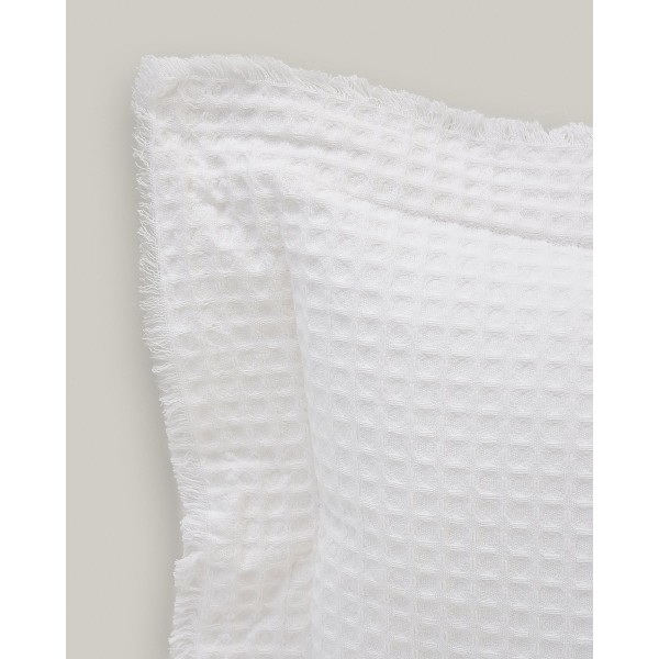 3D Βαμβακερή Πικέ Oxford Μαξιλαροθήκη Pereira σε 6 Αποχρώσεις 45x45 5cm Άσπρο