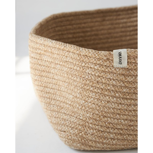 Boho Natural Παραλληλόγραμμο Πλεκτό Οικολογικό Καλάθι Lona 30x40x20cm Natural