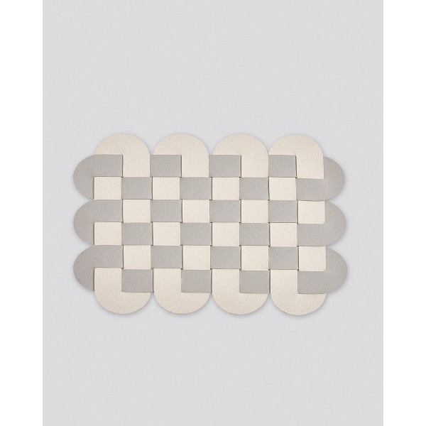 Δίχρωμο Πλεκτό Σουπλά από Δερματίνη Lorum Des.1 One Size (29x41cm) Εκρού