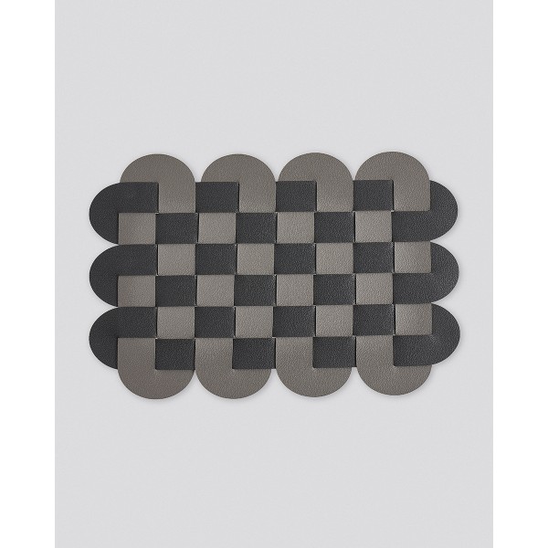 Δίχρωμο Πλεκτό Σουπλά από Δερματίνη Lorum Des.1 One Size (29x41cm) Ανθρακί