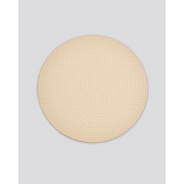 Δίχρωμο Στρογγυλό Πλεκτό Σουπλά από Δερματίνη Lorum Des.3 One Size (38cm) Καφέ