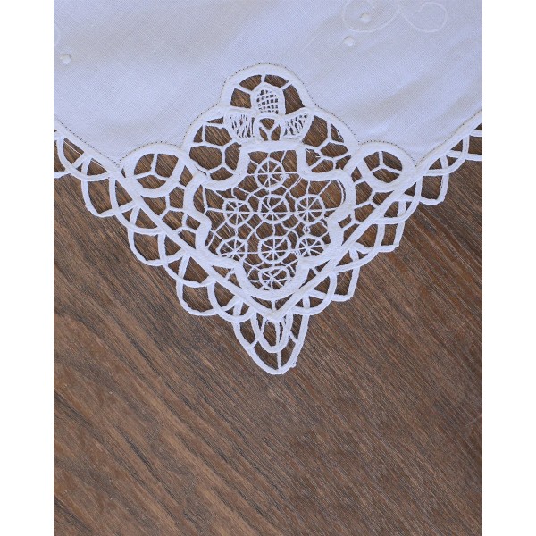 Βαμβακερό Λευκό Πετσετάκι με Δαντέλα Κηπούρ 40x40cm 40x40cm Άσπρο