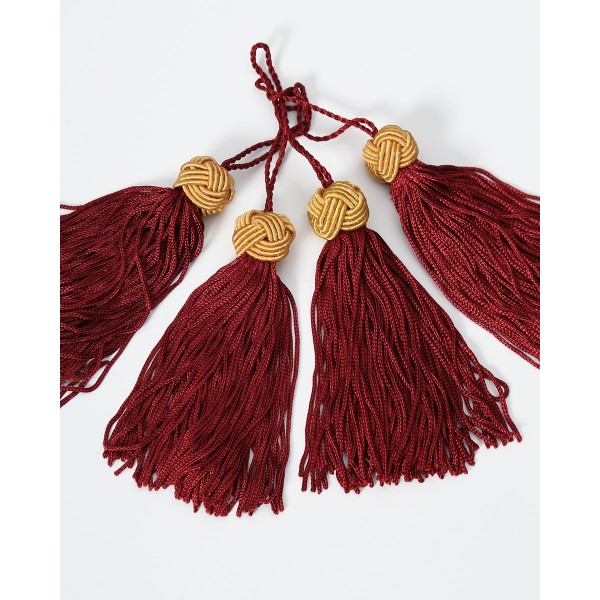 Διακοσμητικά Φουντάκια Σετ 4 τεμ One Size (8x2cm) Μπορντώ