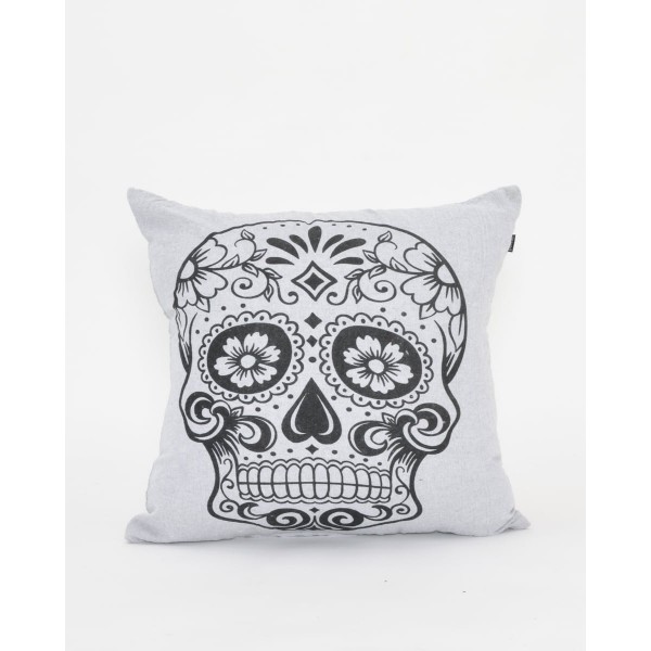 Διακοσμητική Μαξιλαροθήκη The Skull σε 4 Αποχρώσεις 40x40cm Γκρι απαλό
