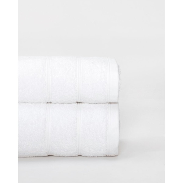 Βαμβακερή Λευκή Πετσέτα με Ανάγλυφες Ρίγες Dixon 620gsm.  Προσώπου | 50x90cm