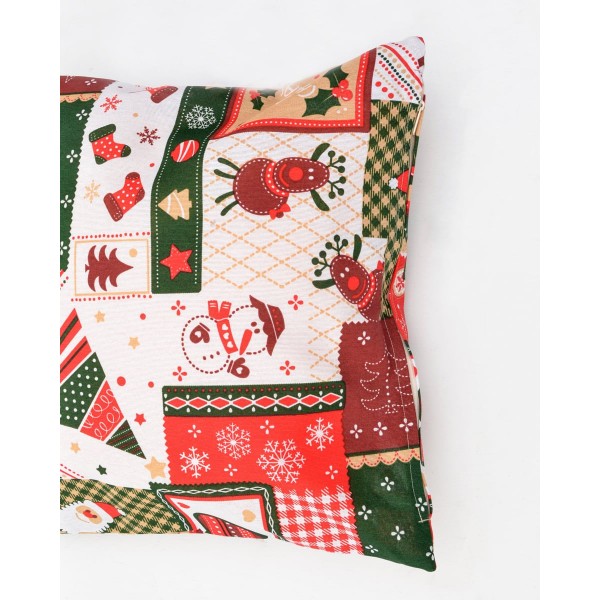 Μαξιλαροθήκη Λονέτα Joyful Christmas σε 2 Αποχρώσεις 40x40cm Γκρι απαλό