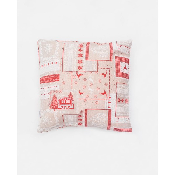 Μαξιλαροθήκη Λονέτα Vintage Christmas σε 2 Διαστάσεις 40x40cm Multi
