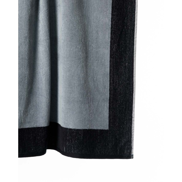 Βαμβακερή Βελουτέ Ανθρακί Πετσέτα Θαλάσσης με Φάσα Nerea 80x160cm Θαλάσσης | 80x160cm Μαύρο