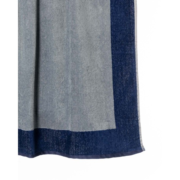 Βαμβακερή Βελουτέ Ανθρακί Πετσέτα Θαλάσσης με Φάσα Nerea 80x160cm Θαλάσσης | 80x160cm Μπλε