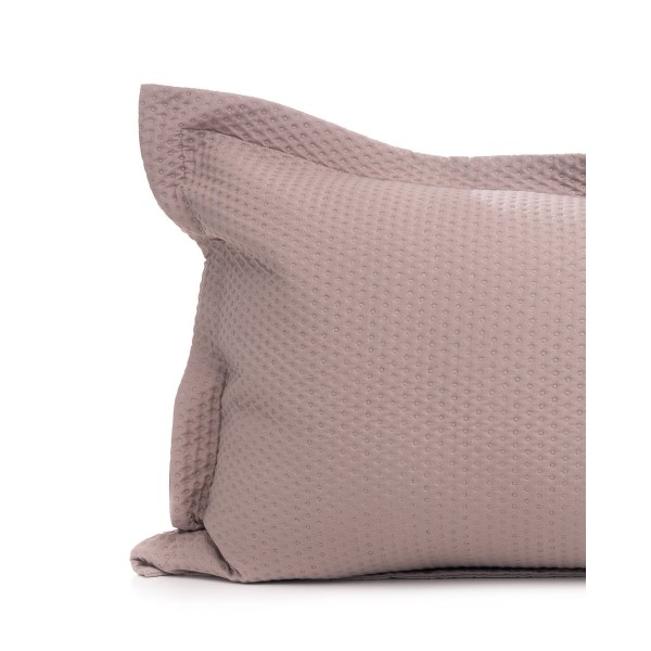 Microsilk Καπιτονέ Μονόχρωμη Oxford Μαξιλαροθήκη Virtuous σε 8 Αποχρώσεις 50x70+5cm 50x70 5cm Σοκολά