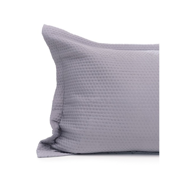 Microsilk Καπιτονέ Μονόχρωμη Oxford Μαξιλαροθήκη Virtuous σε 8 Αποχρώσεις 50x70+5cm 50x70 5cm Γκρι