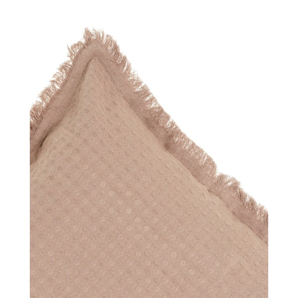 Βαμβακερή Πικέ Μαξιλαροθήκη Καναπέ Δαπέδου με Κρόσσια Carlos σε 7 Αποχρώσεις 45x45cm Σοκολά