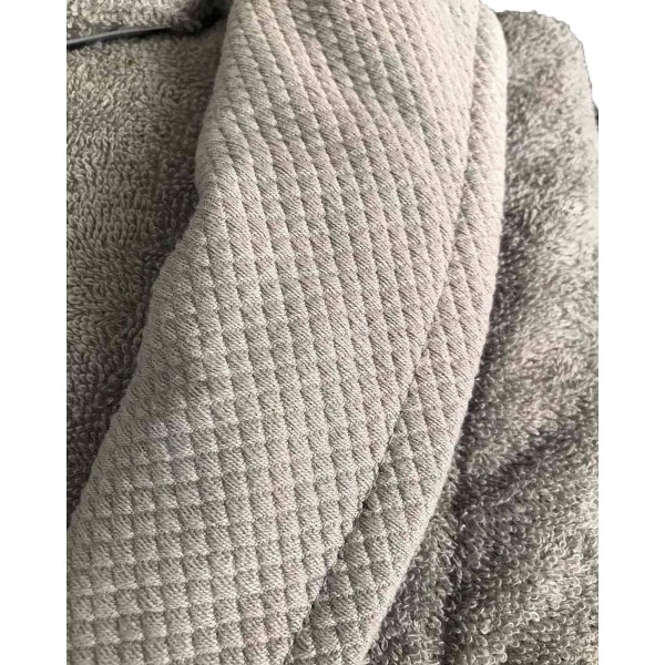 Βαμβακερό Πετσετέ Μπουρνούζι με Πικέ Γιακά Capital L/XL Ανθρακί