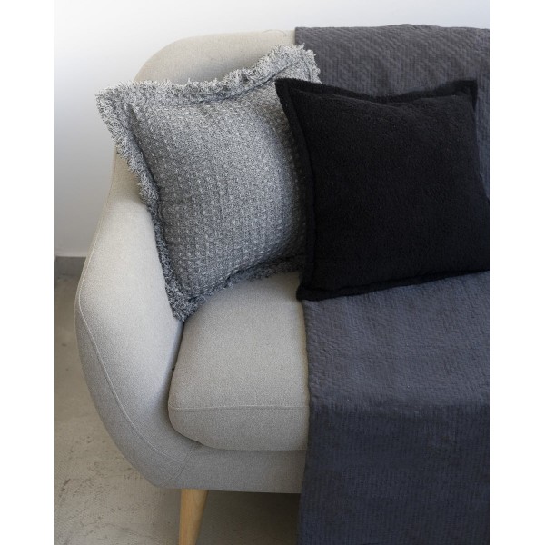 Βαμβακερή Πετροπλυμένη Πικέ Κουβέρτα με Σχέδιο Aztec Tourmali σε 4 Αποχρώσεις 3 Διαστάσεις California King (270X270cm) Ανθρακί