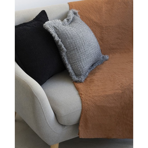 Βαμβακερή Πετροπλυμένη Πικέ Κουβέρτα με Σχέδιο Aztec Tourmali σε 4 Αποχρώσεις 3 Διαστάσεις California King (270X270cm) Σοκολά