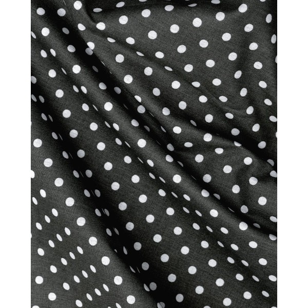 Βαμβακερό Πουά Σεντόνι με Λάστιχο Christopher σε 4 Αποχρώσεις Super Υπέρδιπλη (180x200+32cm) Μαύρο