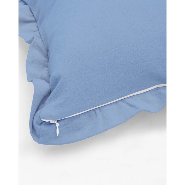 Διακοσμητική Μαξιλαροθήκη Stonewashed Luxury σε 7 Αποχρώσεις 60x60cm Μπλε Raf