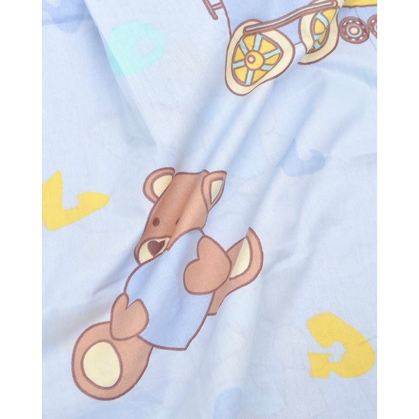 Βαμβακερό Παιδικό Ζεύγος Μαξιλαροθήκες Bears & Planes 50x70cm 50x70cm Σιέλ