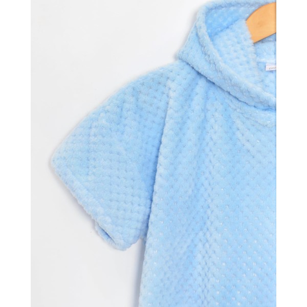 Χειμερινό Παιδικό Πόντσο Coral Fleece με Κέντημα Sweet Dreams Baby 60x65cm One Size (60x65cm) Σιέλ