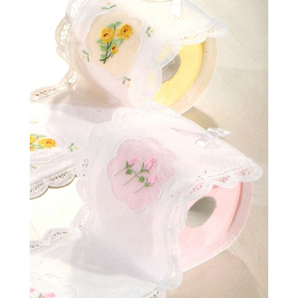 Χριστουγεννιάτικη Υφασμάτινη Θήκη Ρολού Υγείας 3 Τεμ Εκρού