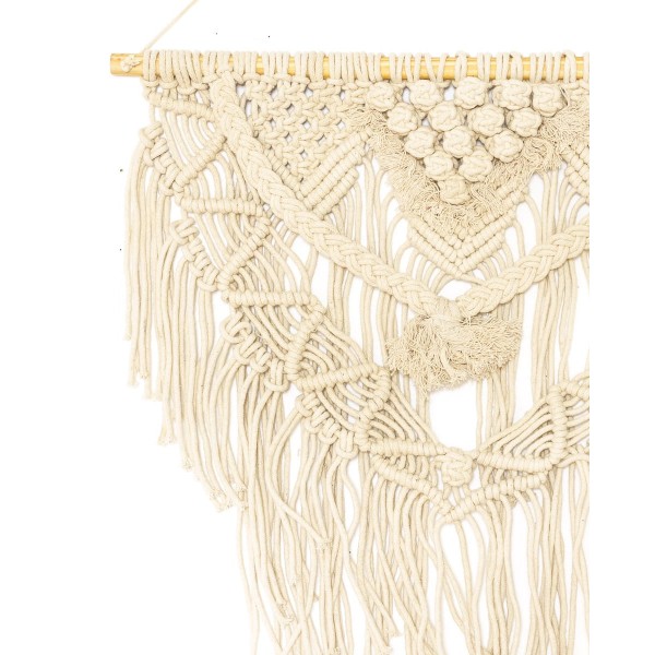 Boho Διακοσμητικό Τοίχου Βαμβακερό Macrame Rohan σε 2 Αποχρώσεις 50x50cm Μπεζ