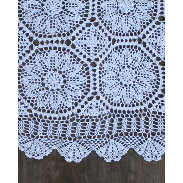 Χειροποίητο τραπεζομάντηλο Crete 4 ατόμων (130x130cm) Άσπρο